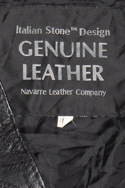 Vintage Navarre Leather Company Stitched Patchwork Leather Vest (1990s) 683