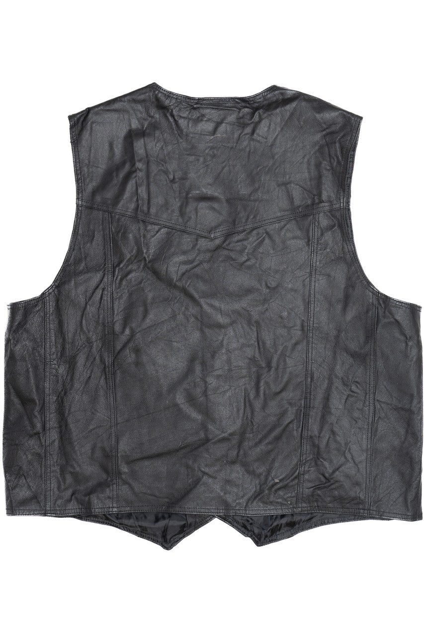 Vintage Red Ranch Leather Vest (1990s)