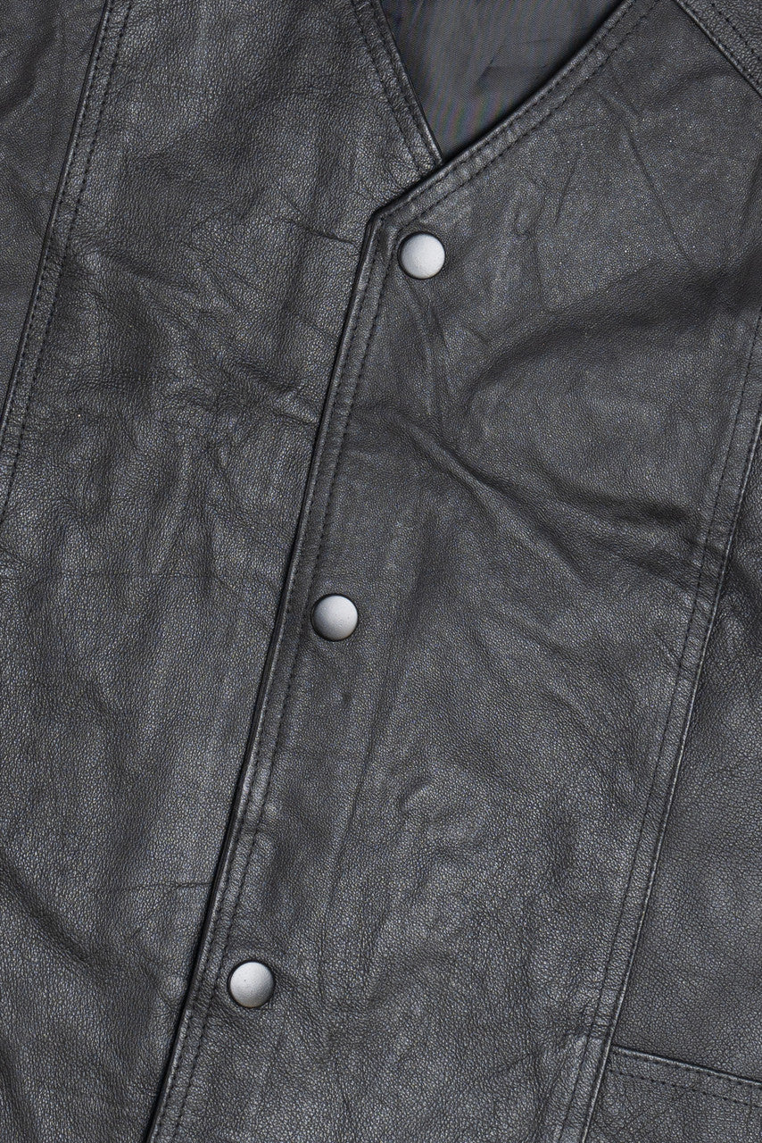 Vintage Red Ranch Leather Vest (1990s)