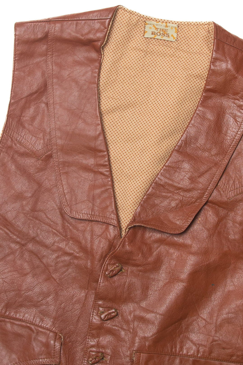 Vintage The Boss Leather Vest (1970s)