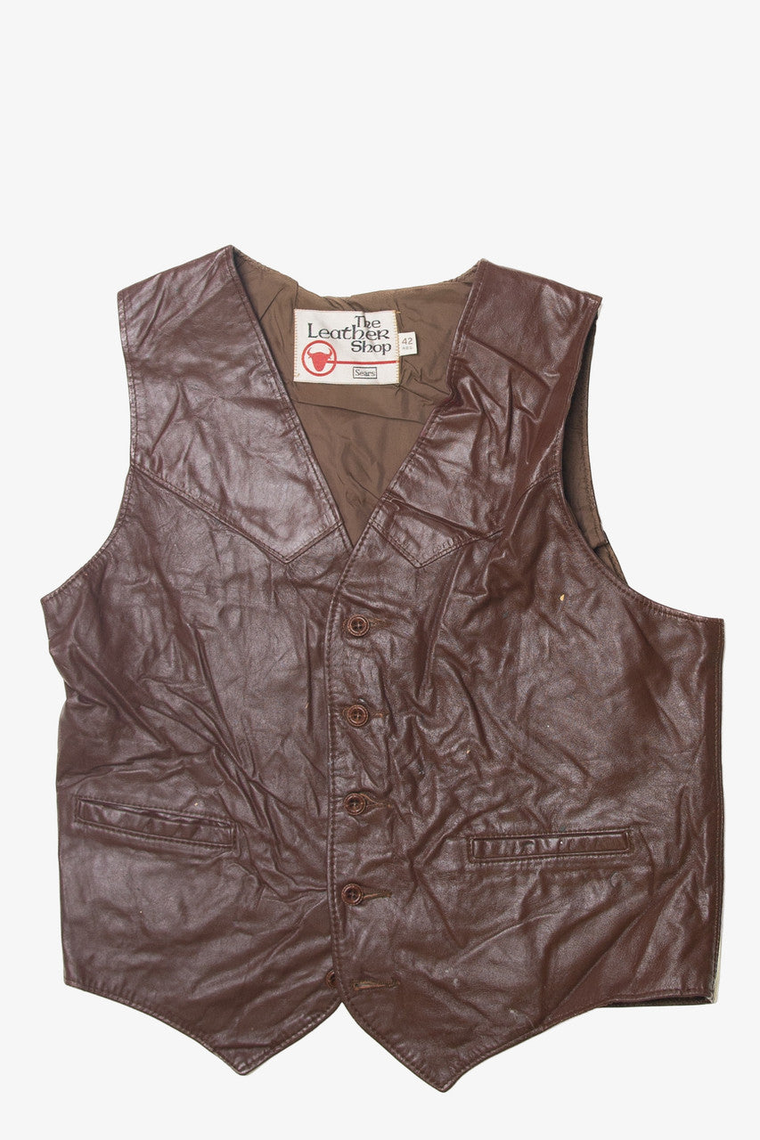 Vintage Sears Leather Vest (1990s)
