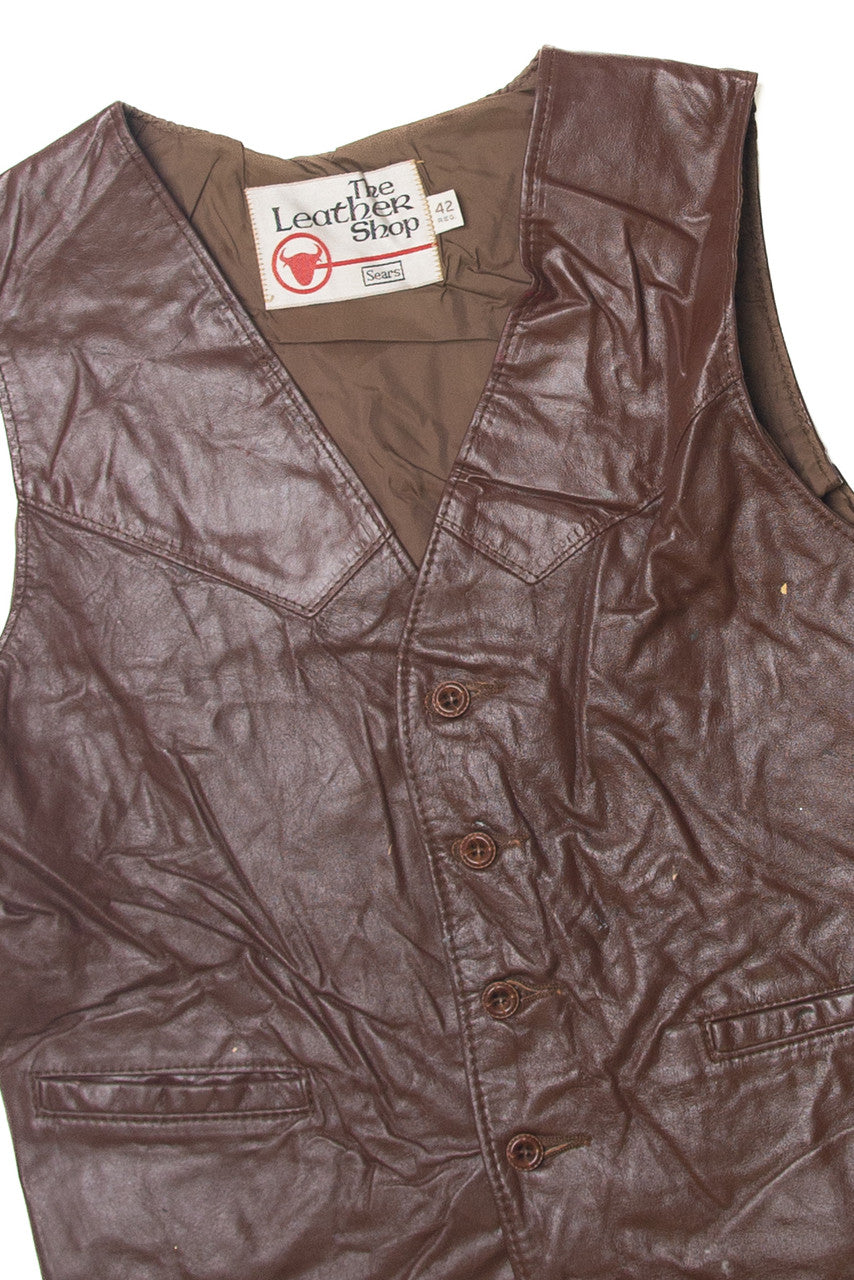 Vintage Sears Leather Vest (1990s)