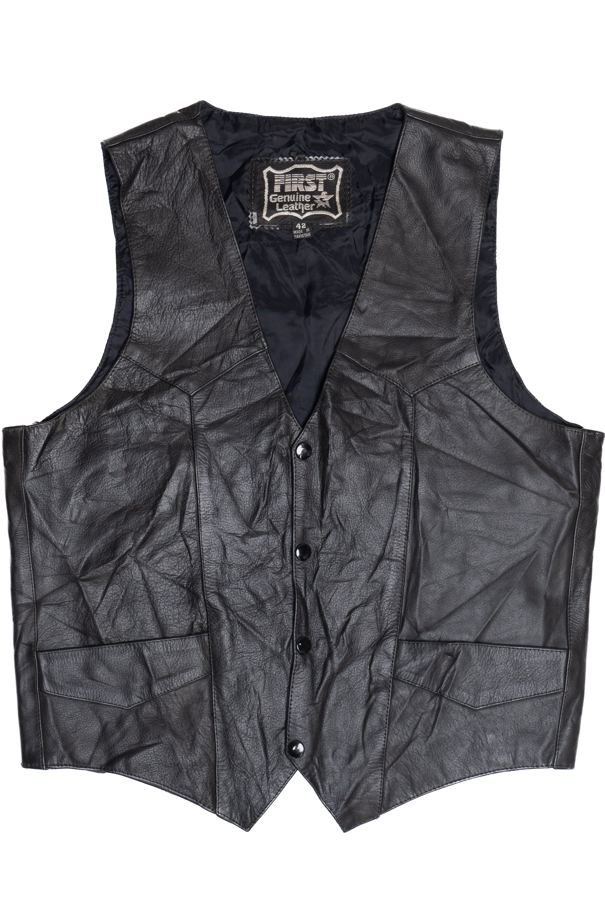 Vintage First Genuine Leather Vest (1990s)