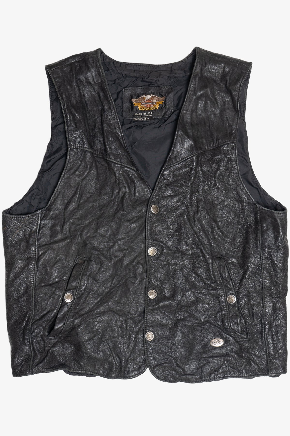 Vintage Harley Davidson Leather Vest (1990s)