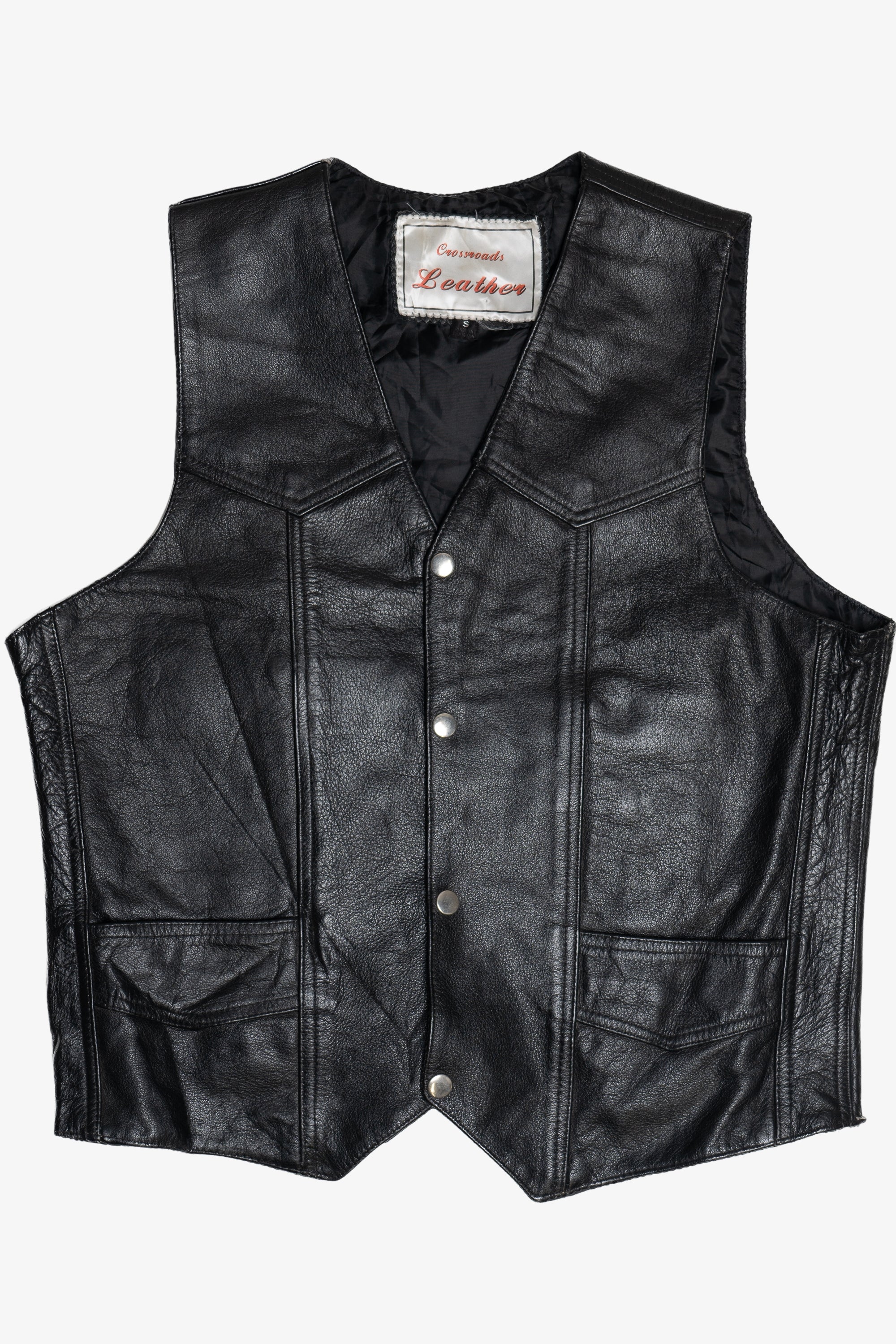Vintage Crossroads Leather Vest (1990s)