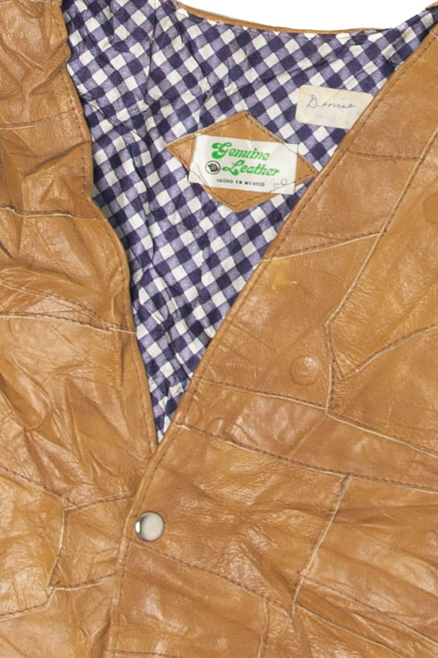 Vintage Patchwork Genuine Leather Vest (1970s)