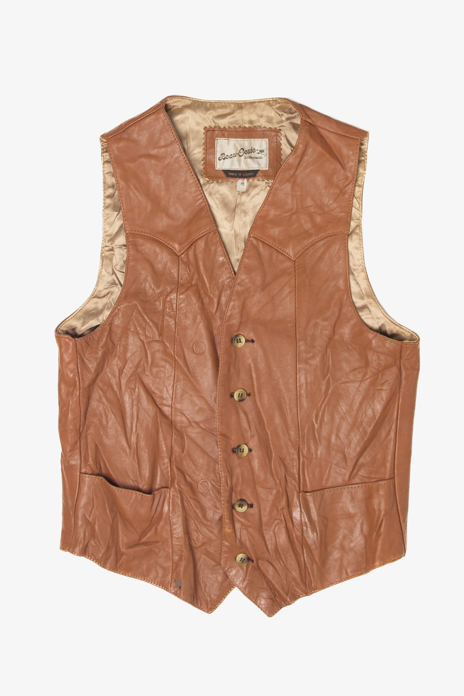 Vintage Beau-Geste Leather Vest (1980s)