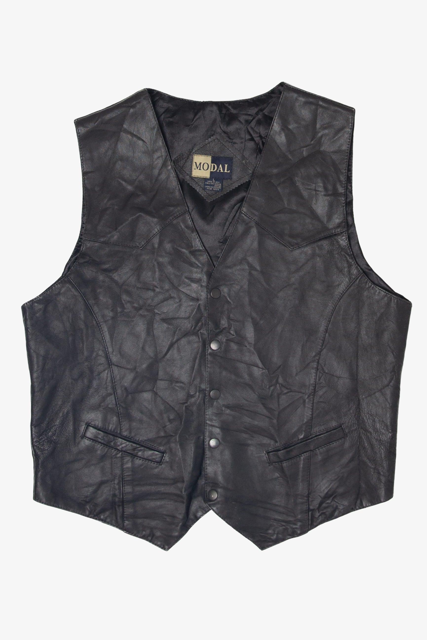 Vintage Modal Leather Vest (1990s)