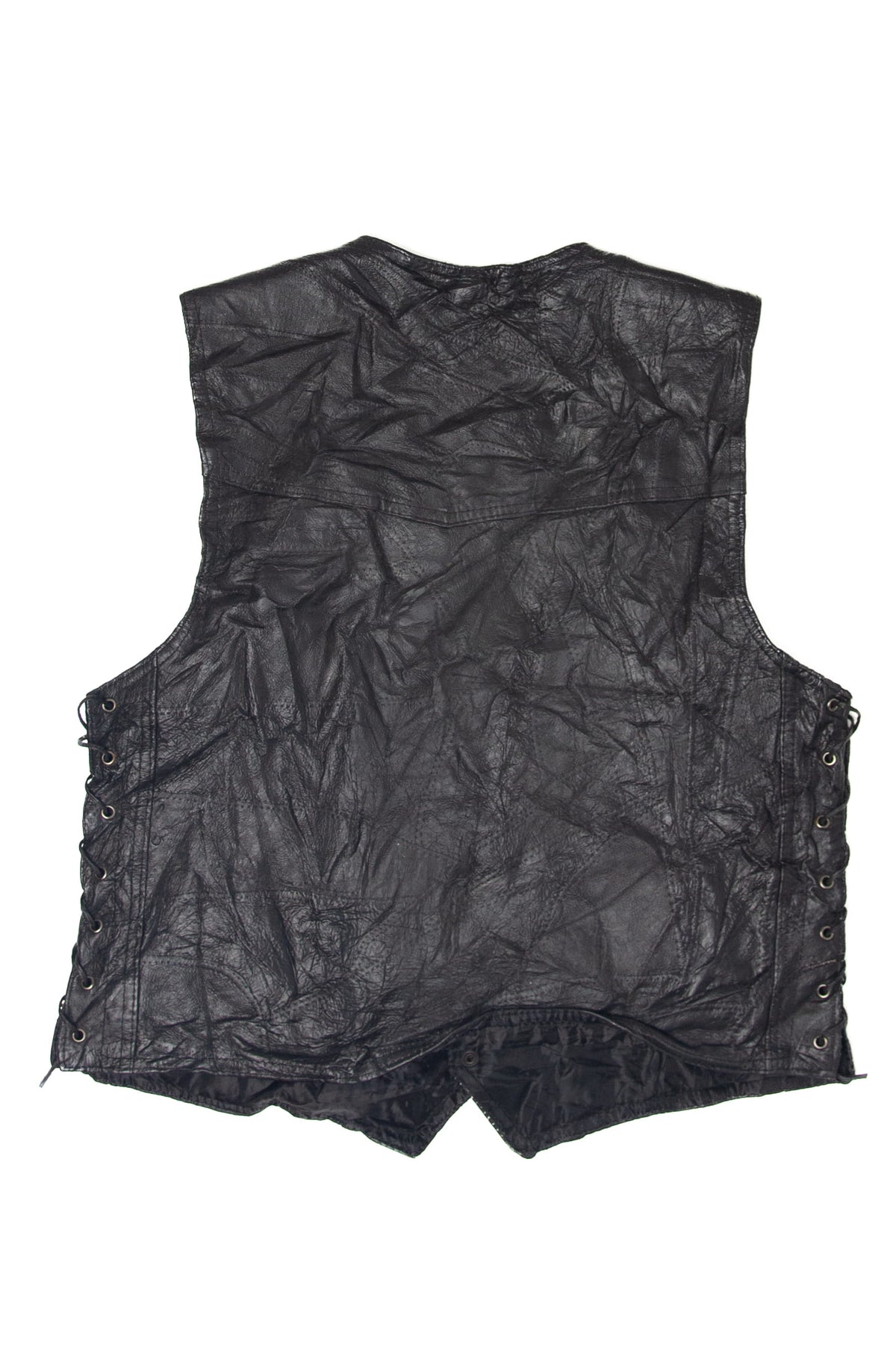 Vintage Lace Tied Genuine Hog Leather Vest (1990s)