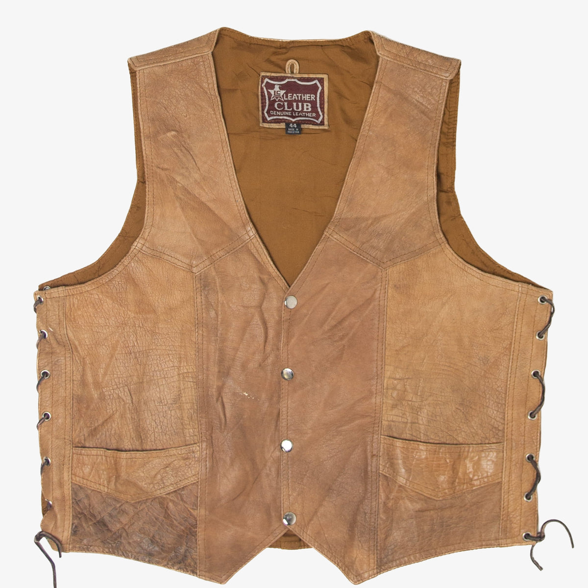 Vintage Faux Leather Lace Vest
