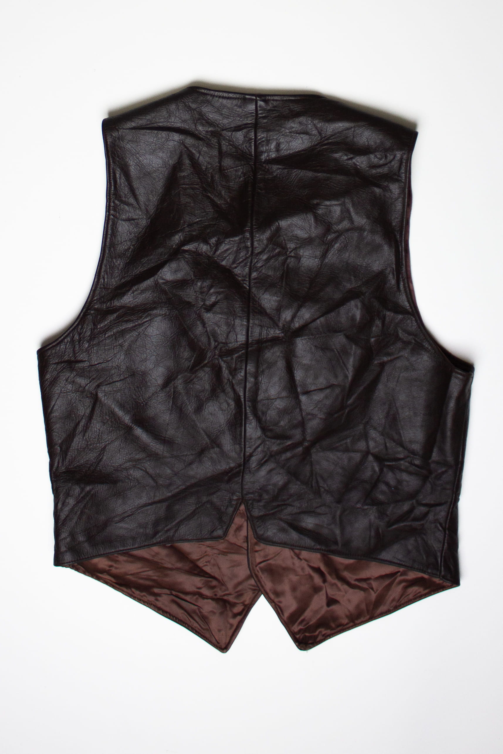 Vintage Dark Brown Leather Vest (1980s)