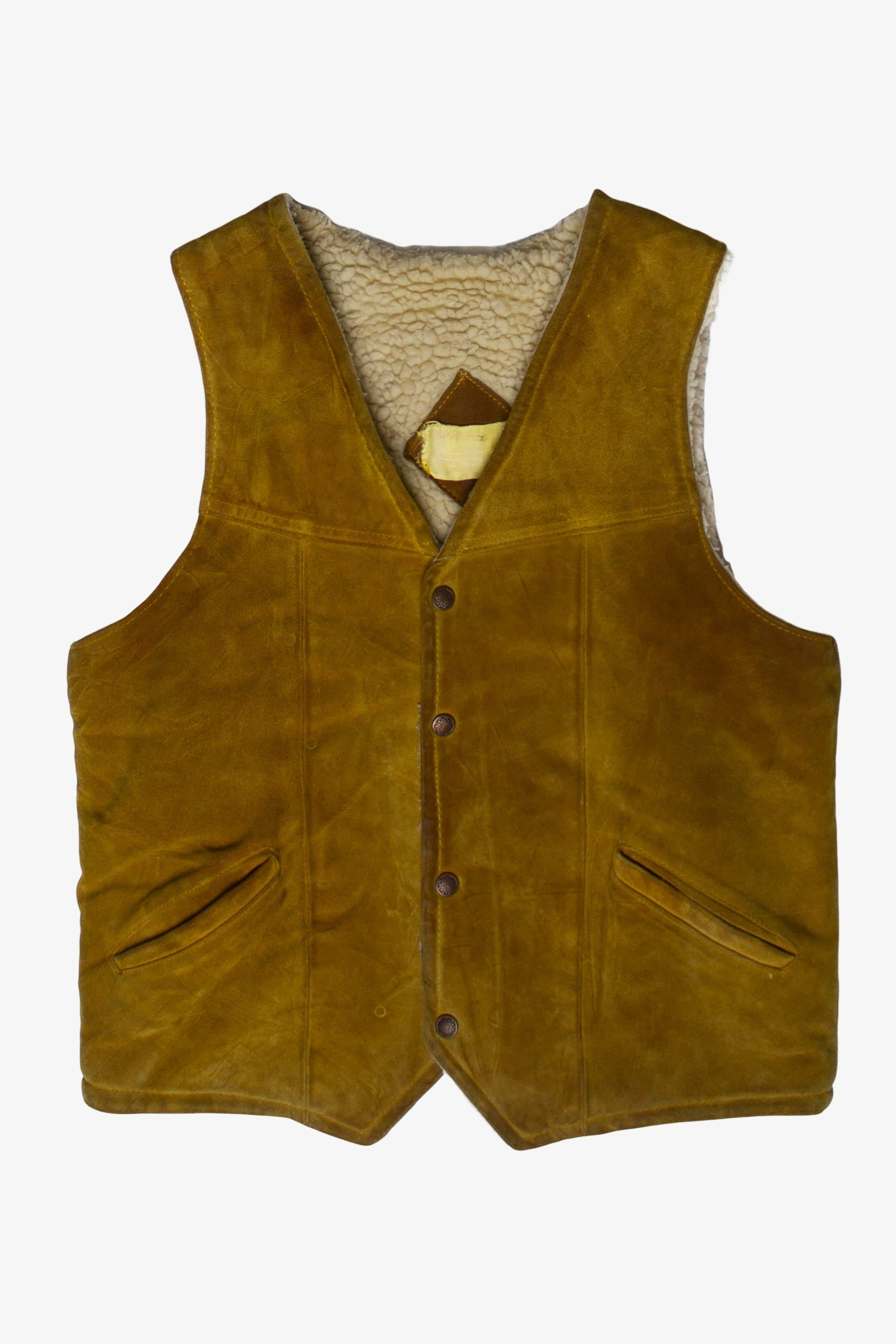 Vintage Marla Suede Sherpa Vest (1970s)