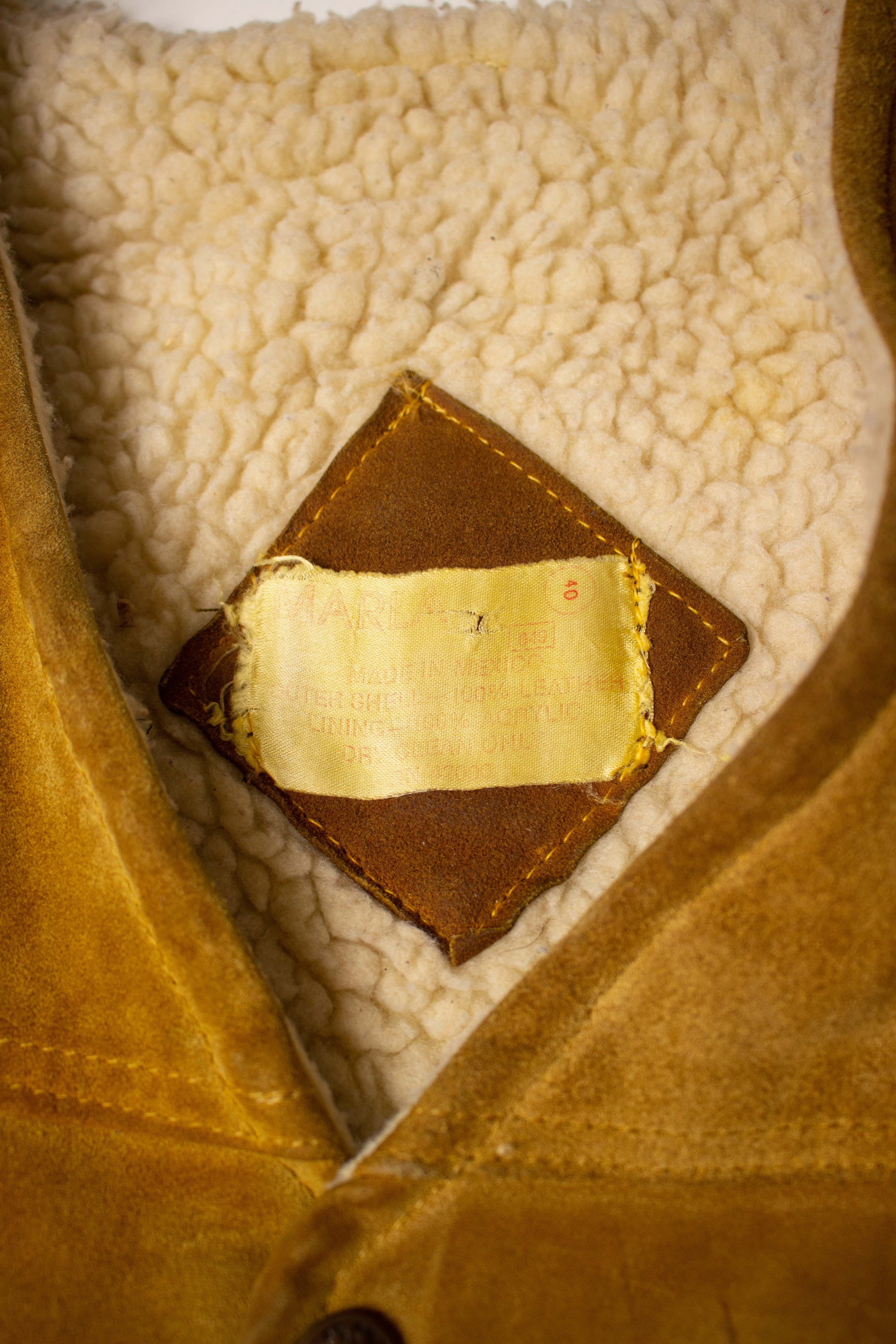 Vintage Marla Suede Sherpa Vest (1970s)