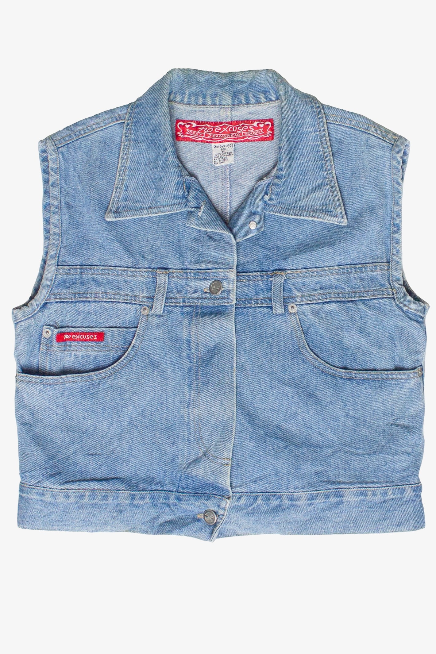 Vintage No Excuses Jeans Denim Vest (1990s)