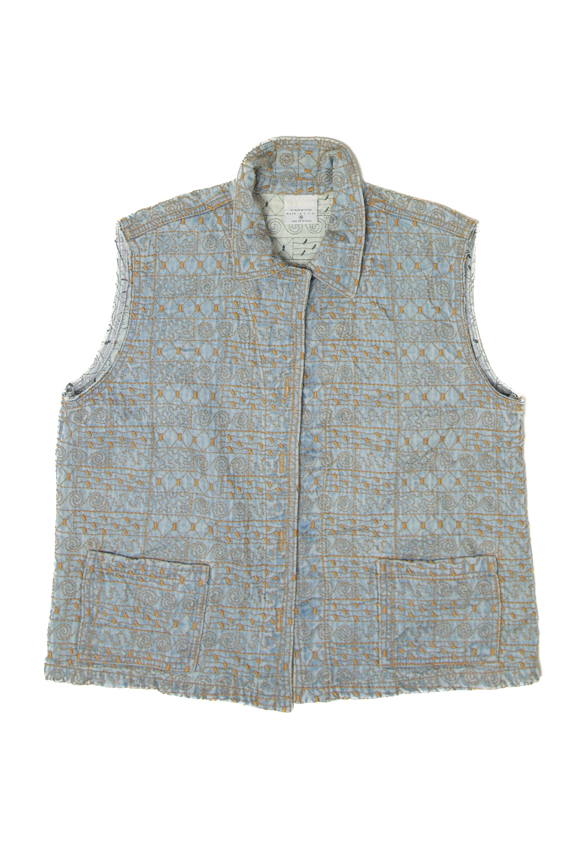 Vintage Embroidered Click Vest (1990s)