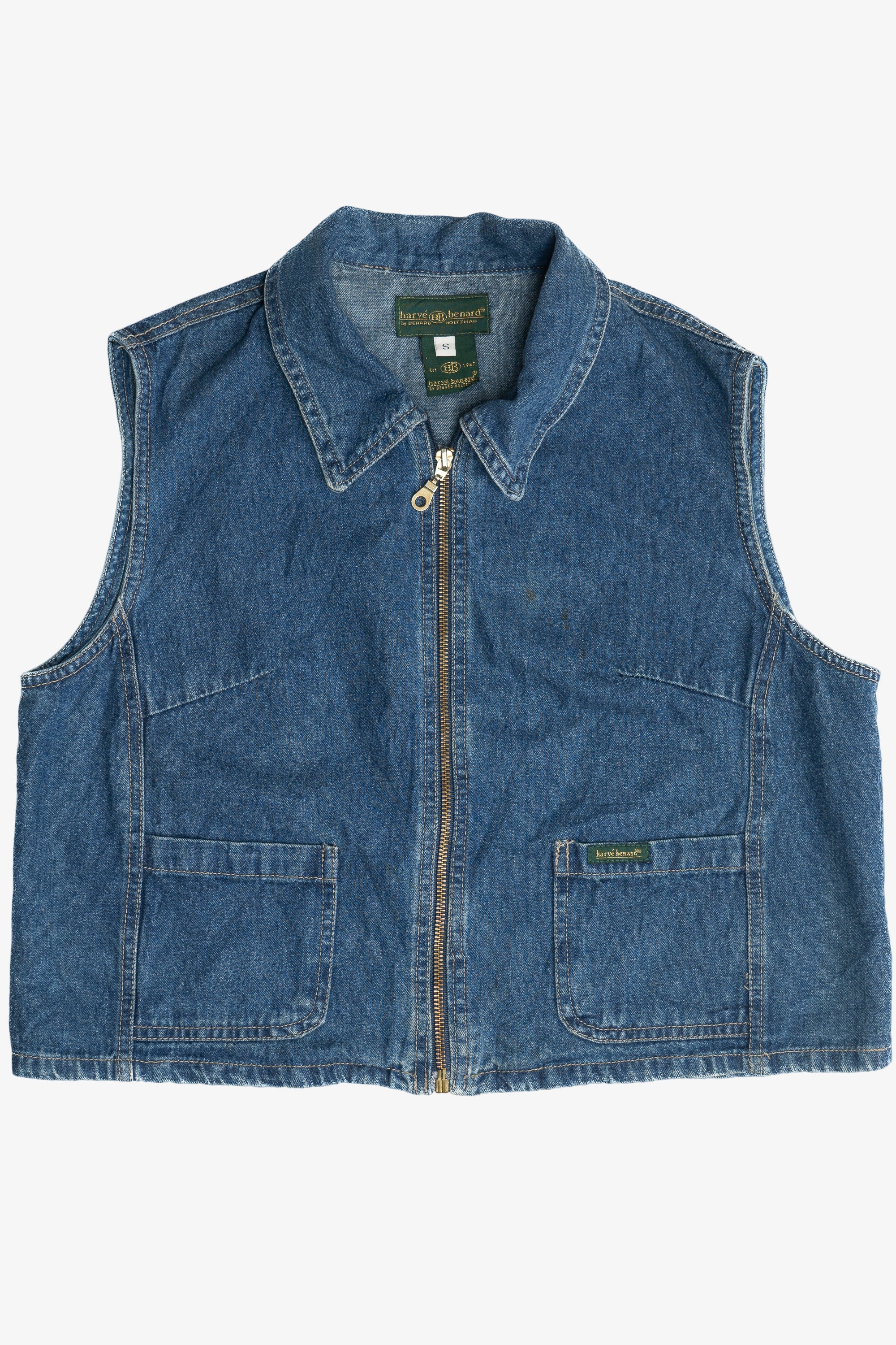 Vintage Harve Benard Zip Up Denim Vest (1990s)
