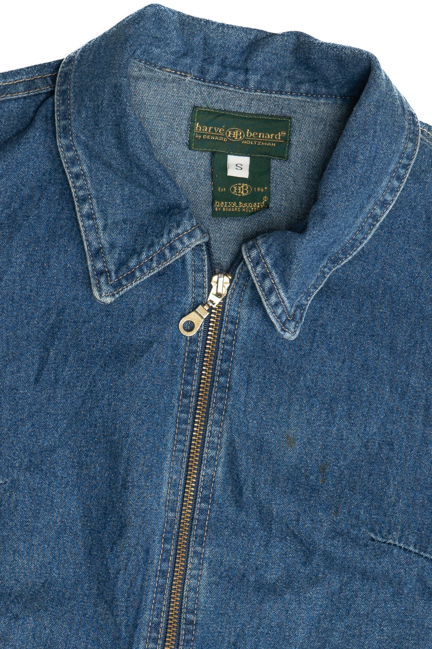 Vintage Harve Benard Zip Up Denim Vest (1990s)