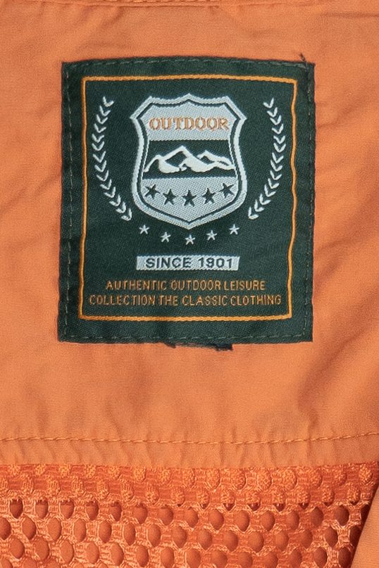 Vintage Orange Lightweight Netted Mesh Back Fishing Multi Pocket Vest (2000s)