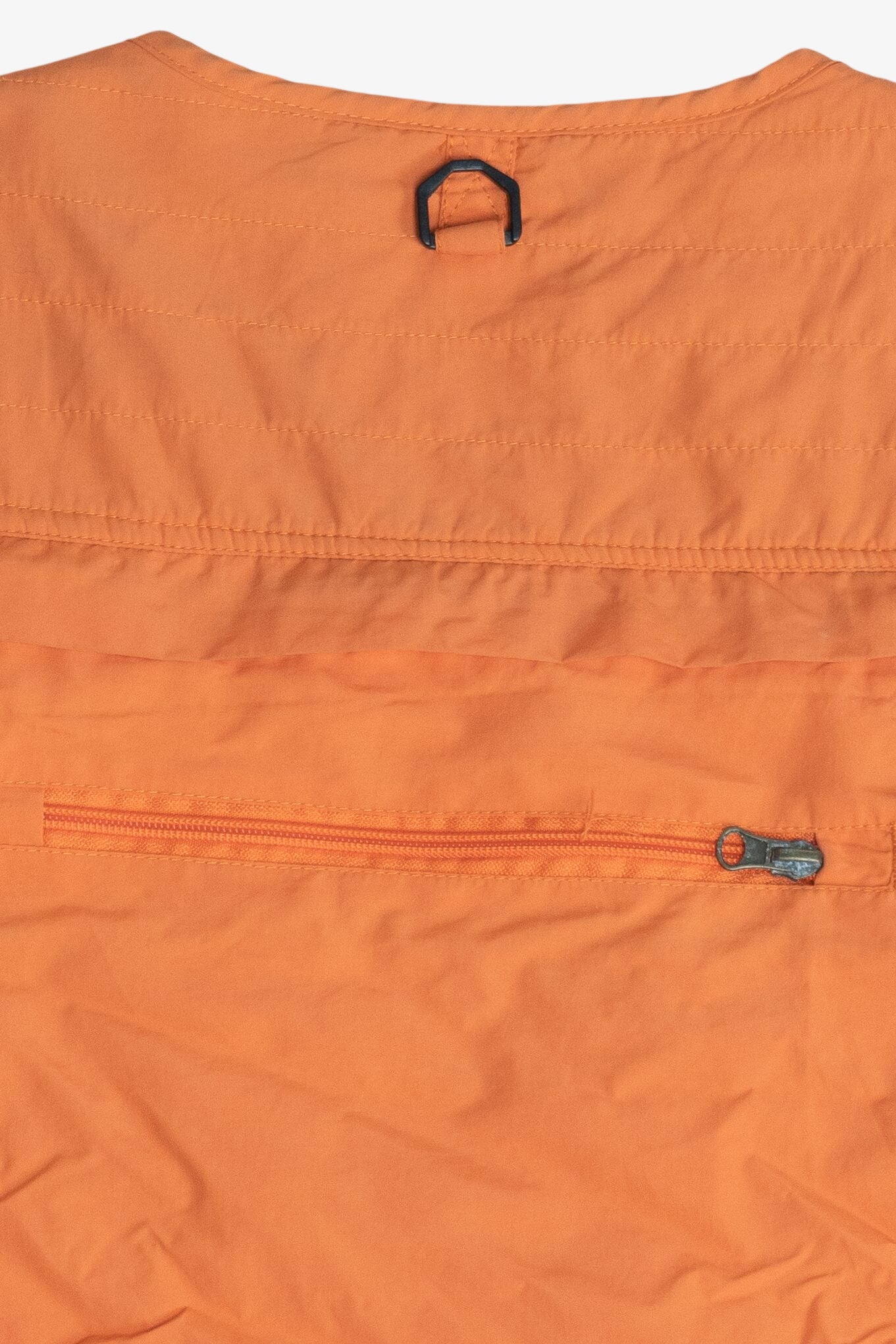 Vintage Orange Lightweight Netted Mesh Back Fishing Multi Pocket Vest (2000s)