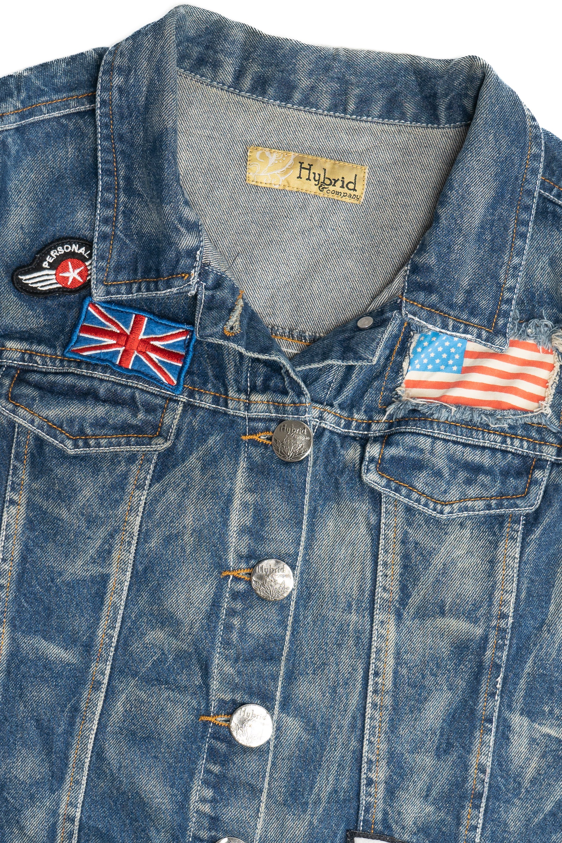 Hybrid Acid Wash Patch Denim Vest