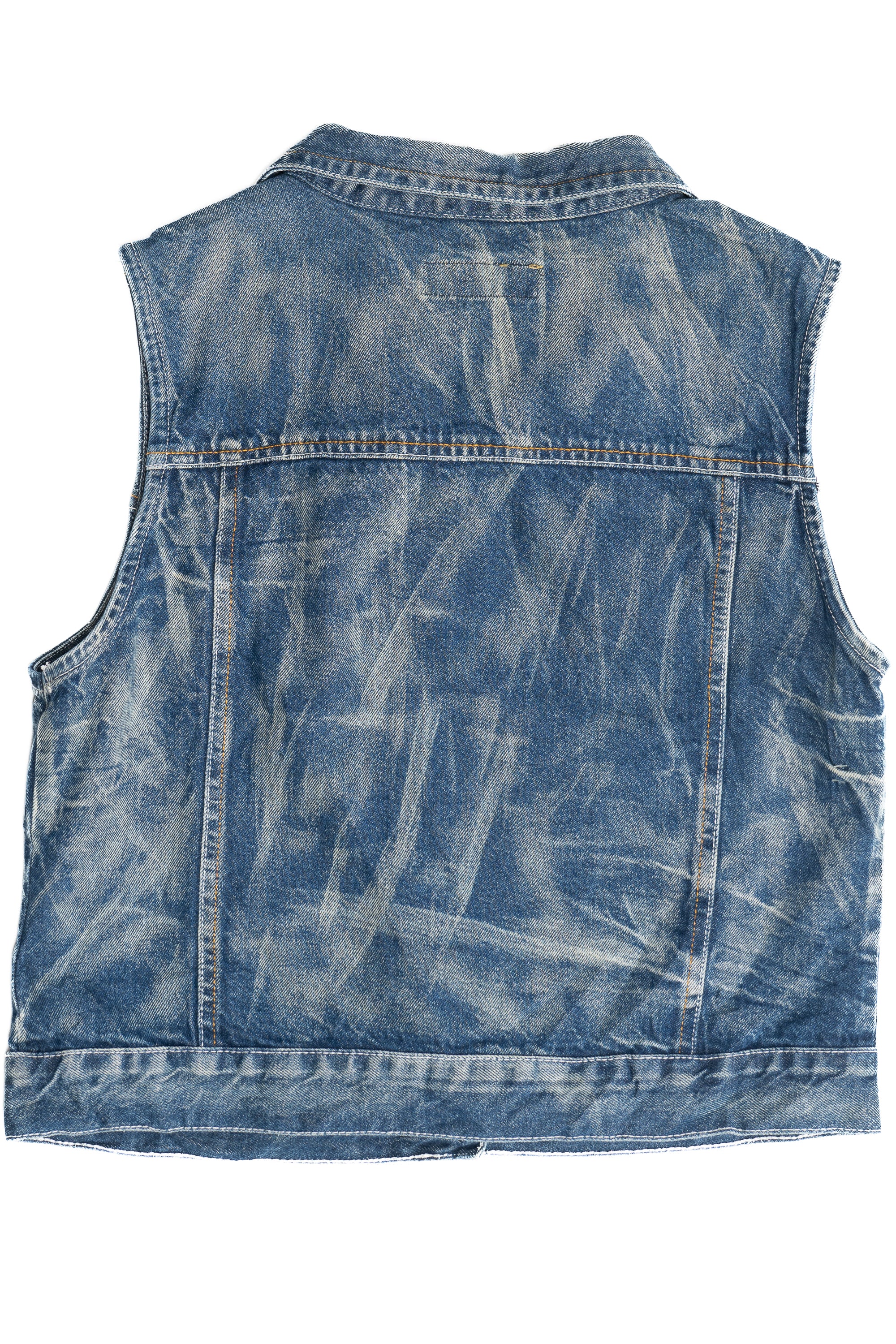 Hybrid Acid Wash Patch Denim Vest