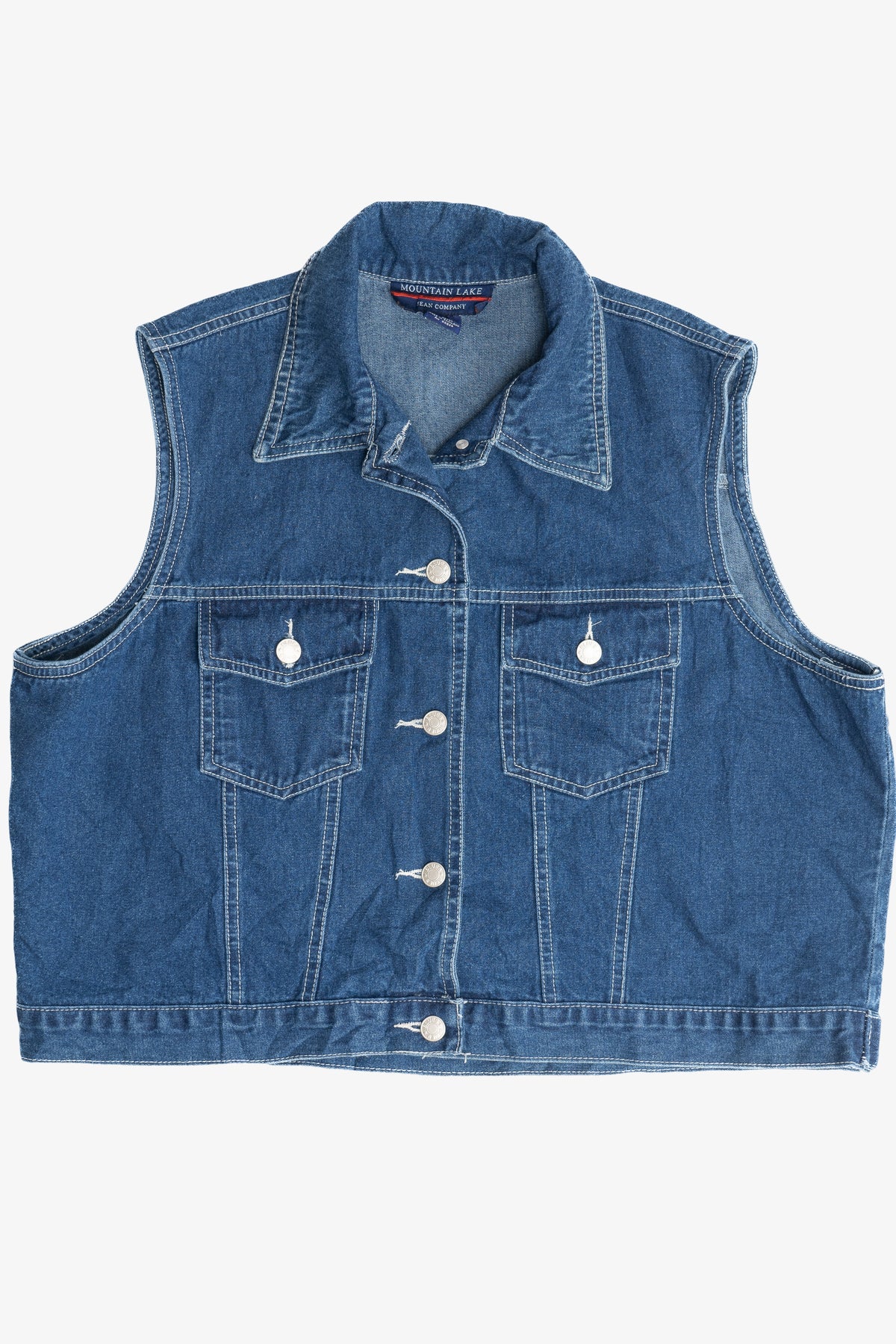 Vintage Mountain Lake Lightweight Denim Vest (1990s)