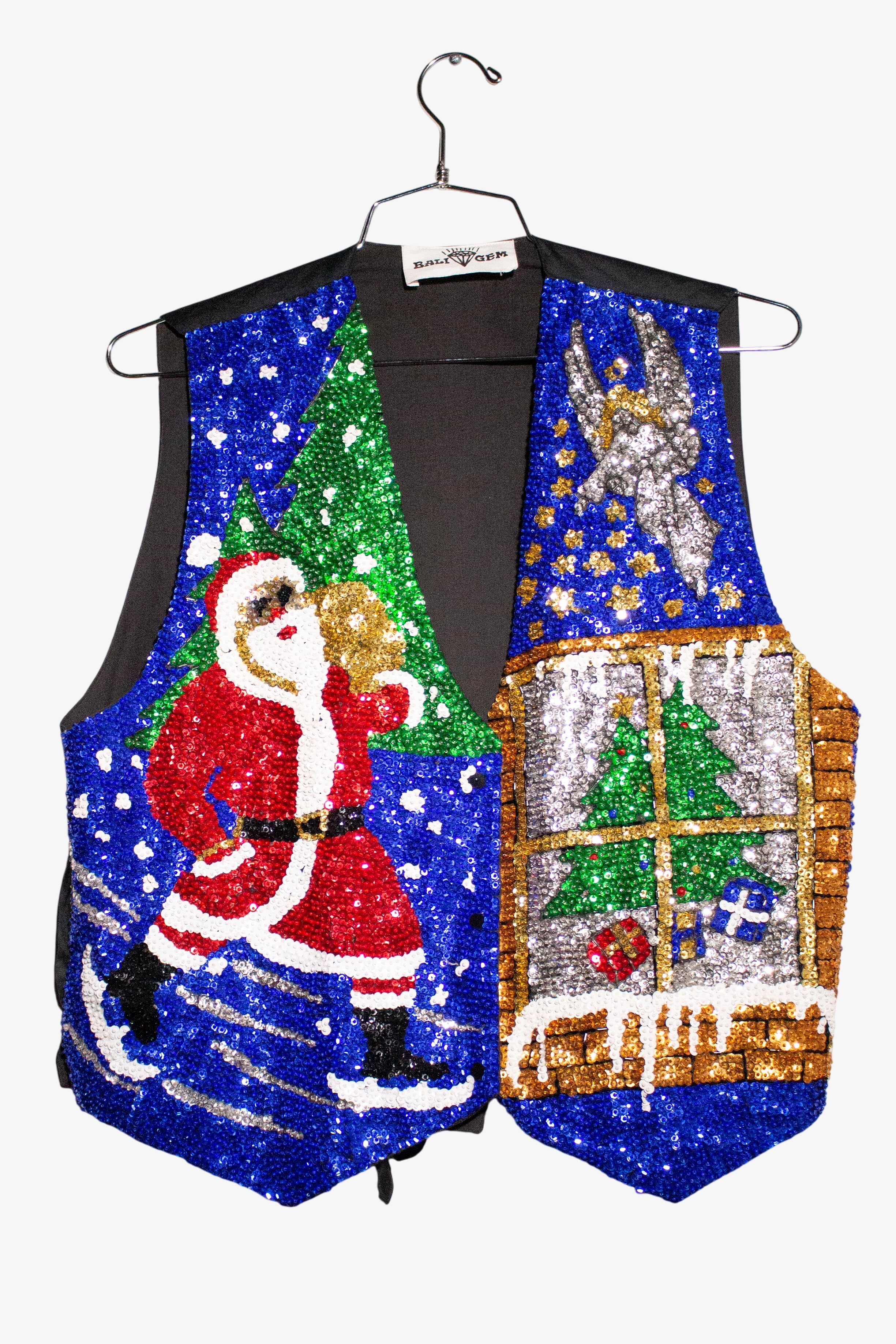 Vintage Santa Sequins Christmas Vest (1990s)