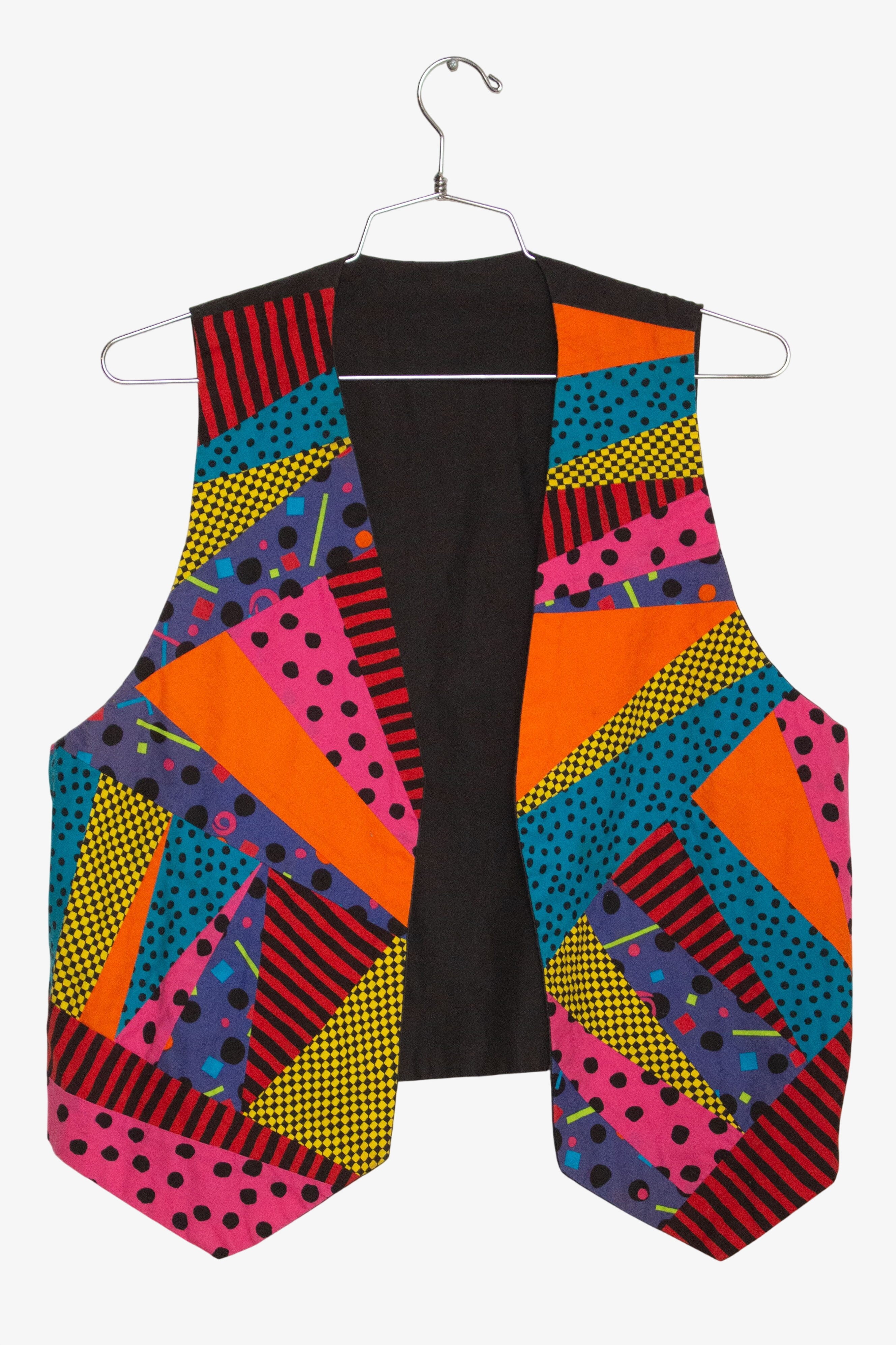 Vintage Vibrant Patchwork Vest (1990s)