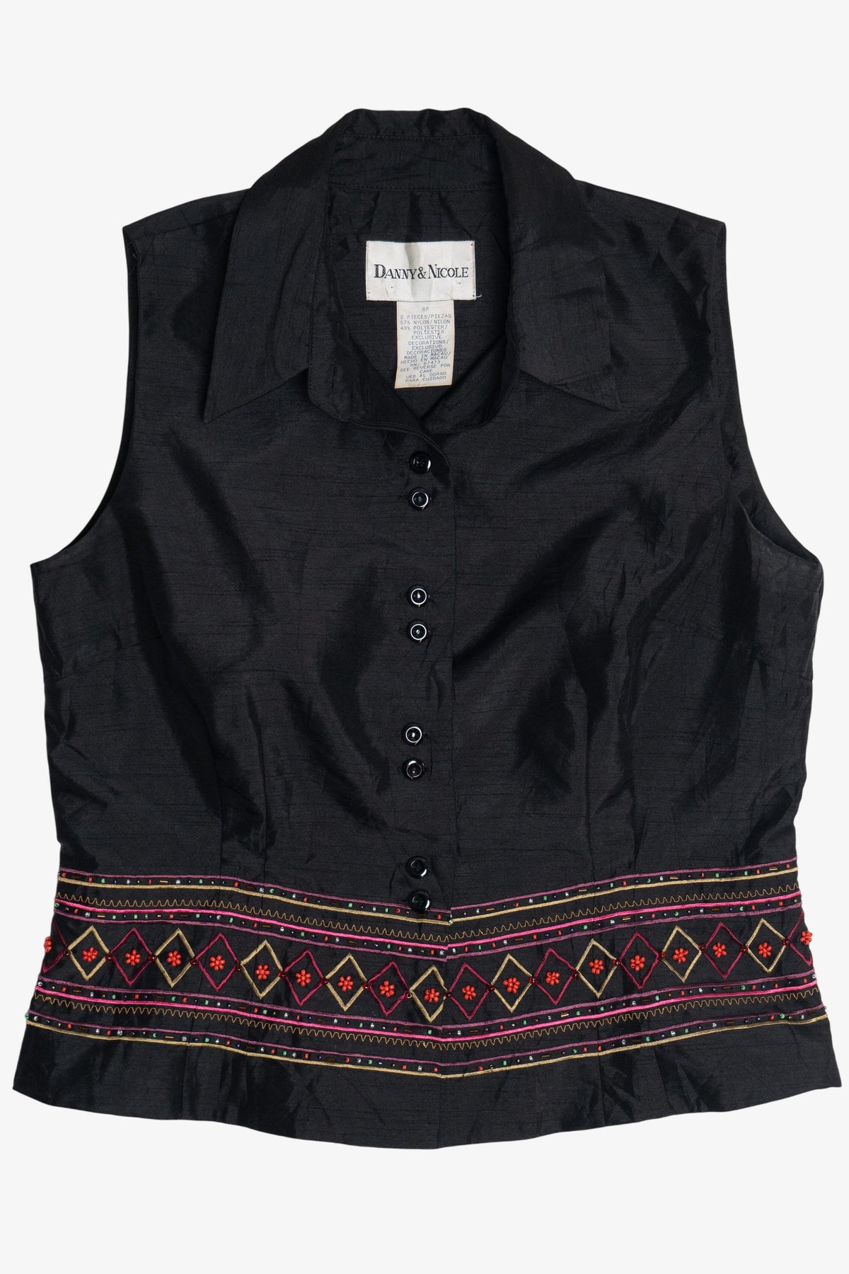 Vintage Y2K Danny & Nicole Beaded Button Up Vest (1990s)