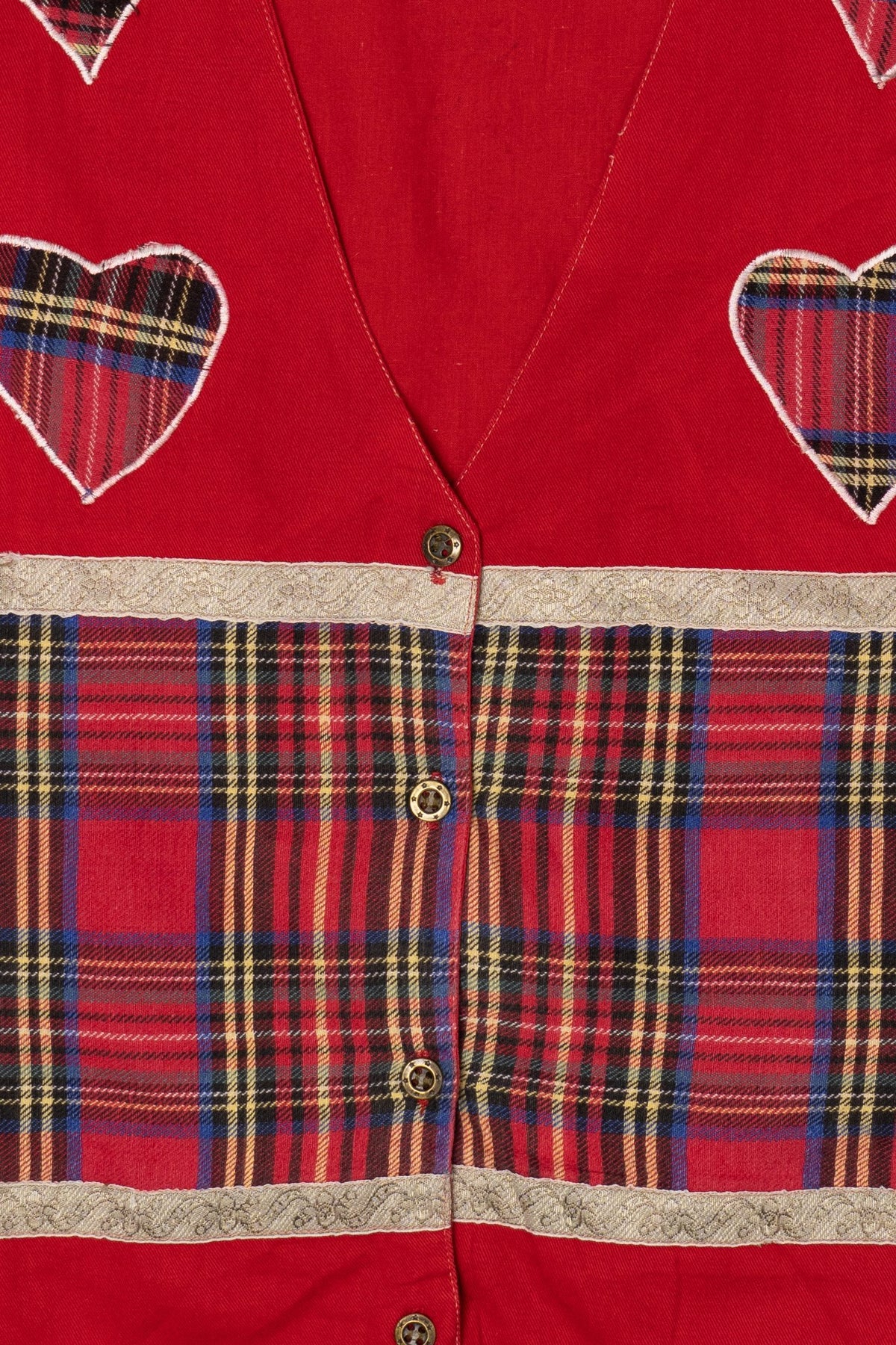 Vintage Plaid Hearts Carolina Colours Vest (1990s)