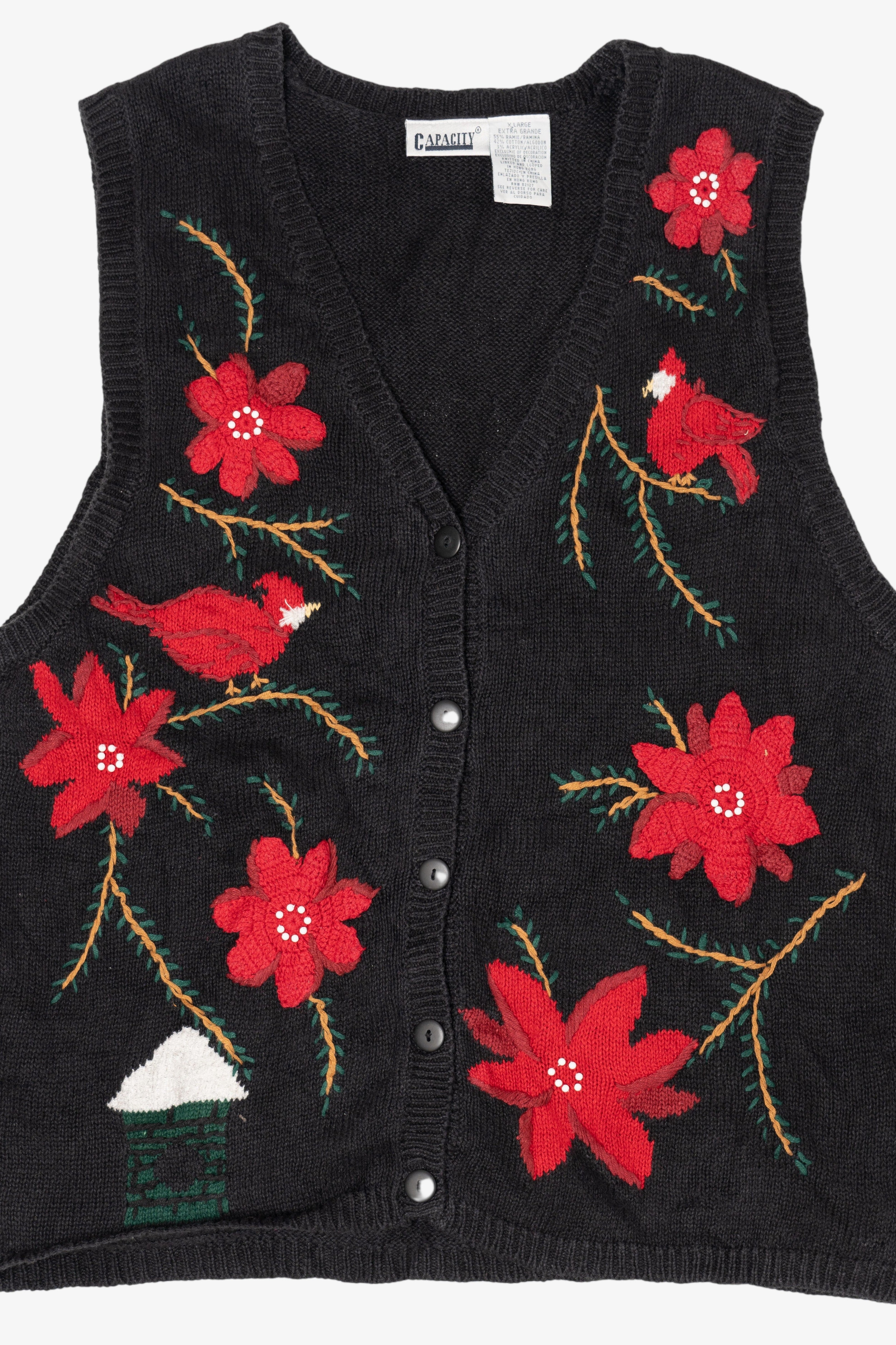 Vintage Flowers And Birds Capacity Vest (1990s)