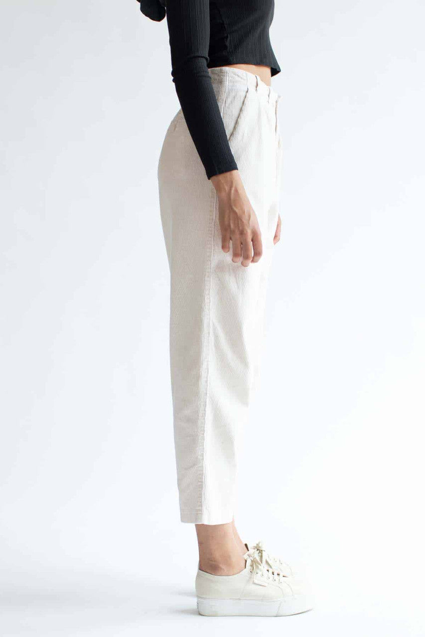 Cream High Waisted Corduroy Pants (sz. Petite 10)