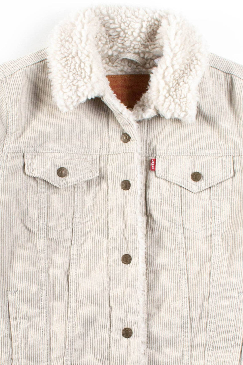 Beige Levi's Corduroy Sherpa Jacket