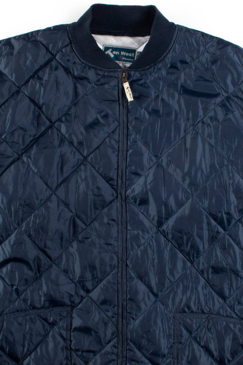 Navy Quilted Down Jacket