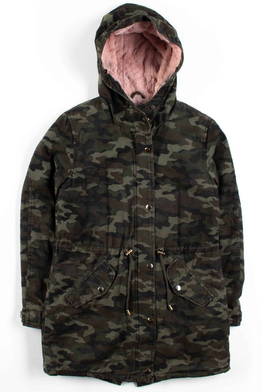 Pink Sherpa Camouflage Parka