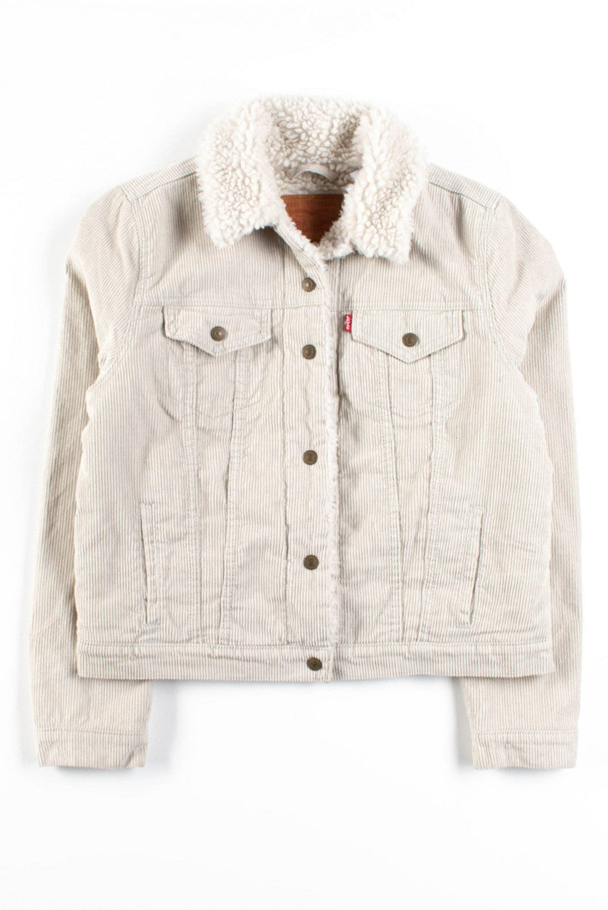 Beige Levi's Corduroy Sherpa Jacket