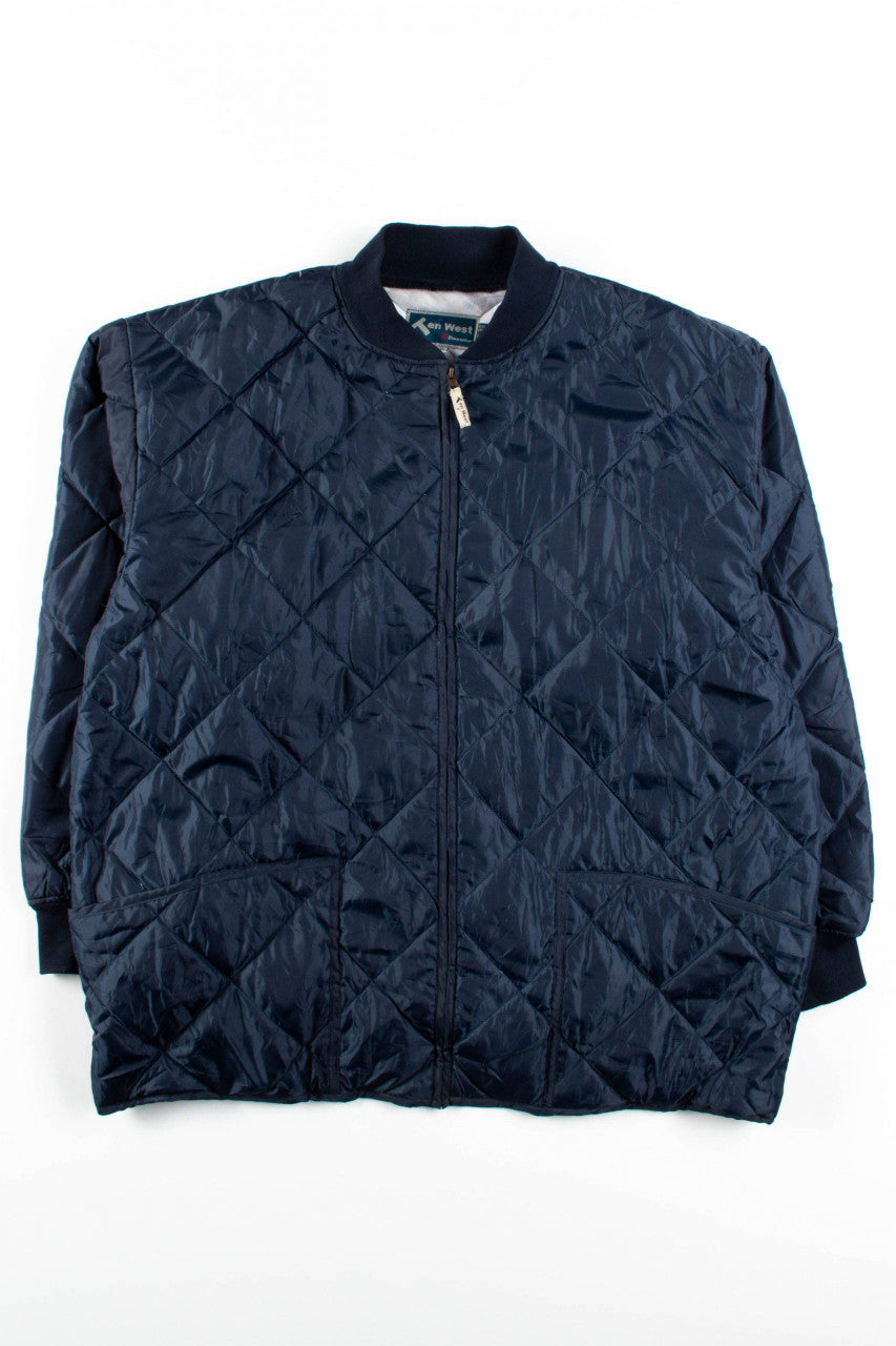 Navy Quilted Down Jacket