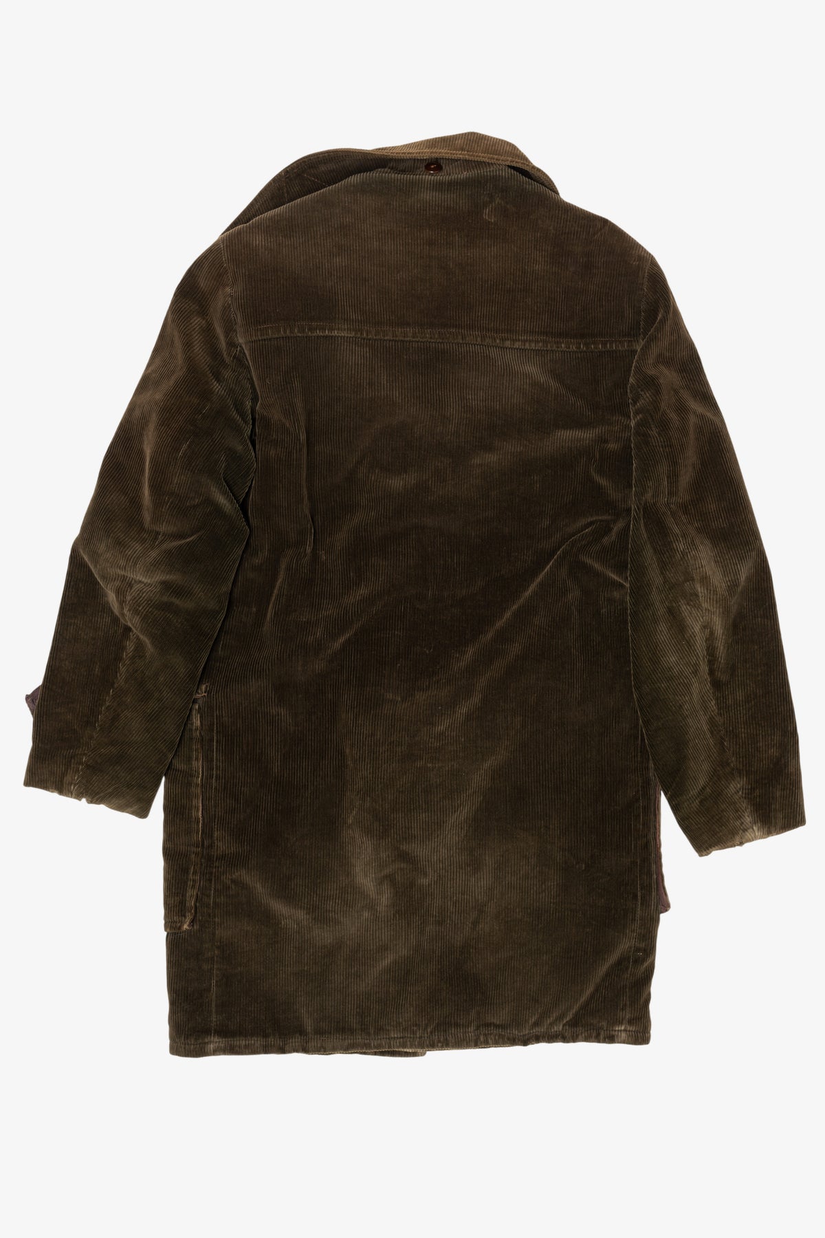 Vintage Distressed Sears Corduroy Sherpa Lined Duffle Coat (1970s)