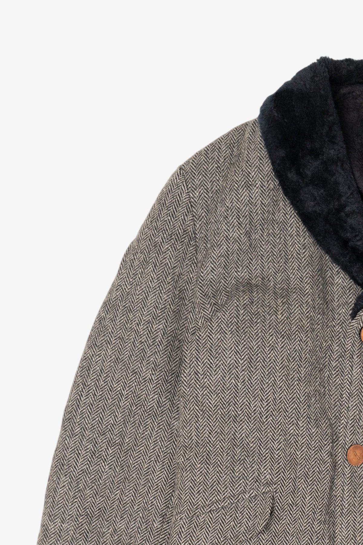Vintage Gray Cal Craft Faux Fur Trimmed Winter Coat (1980s)
