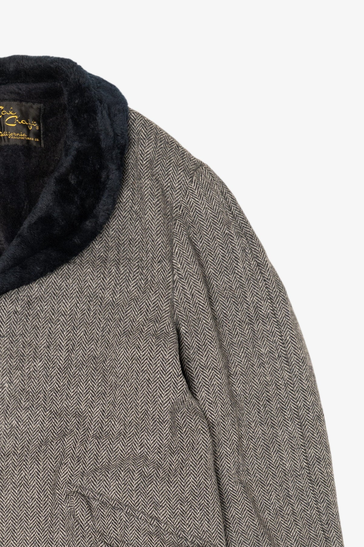 Vintage Gray Cal Craft Faux Fur Trimmed Winter Coat (1980s)