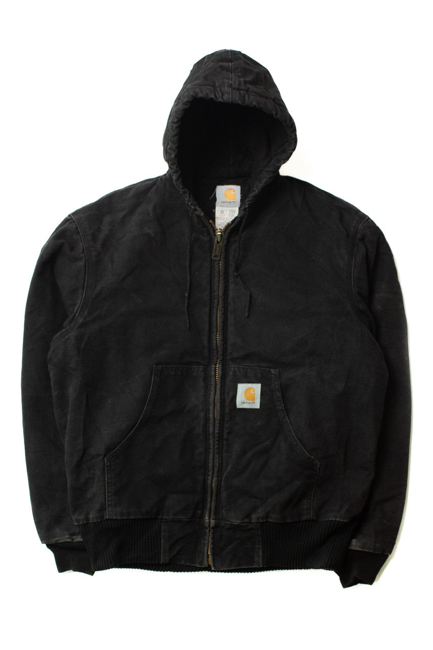 Vintage Black Hooded Carhartt Winter Jacket (1990s)