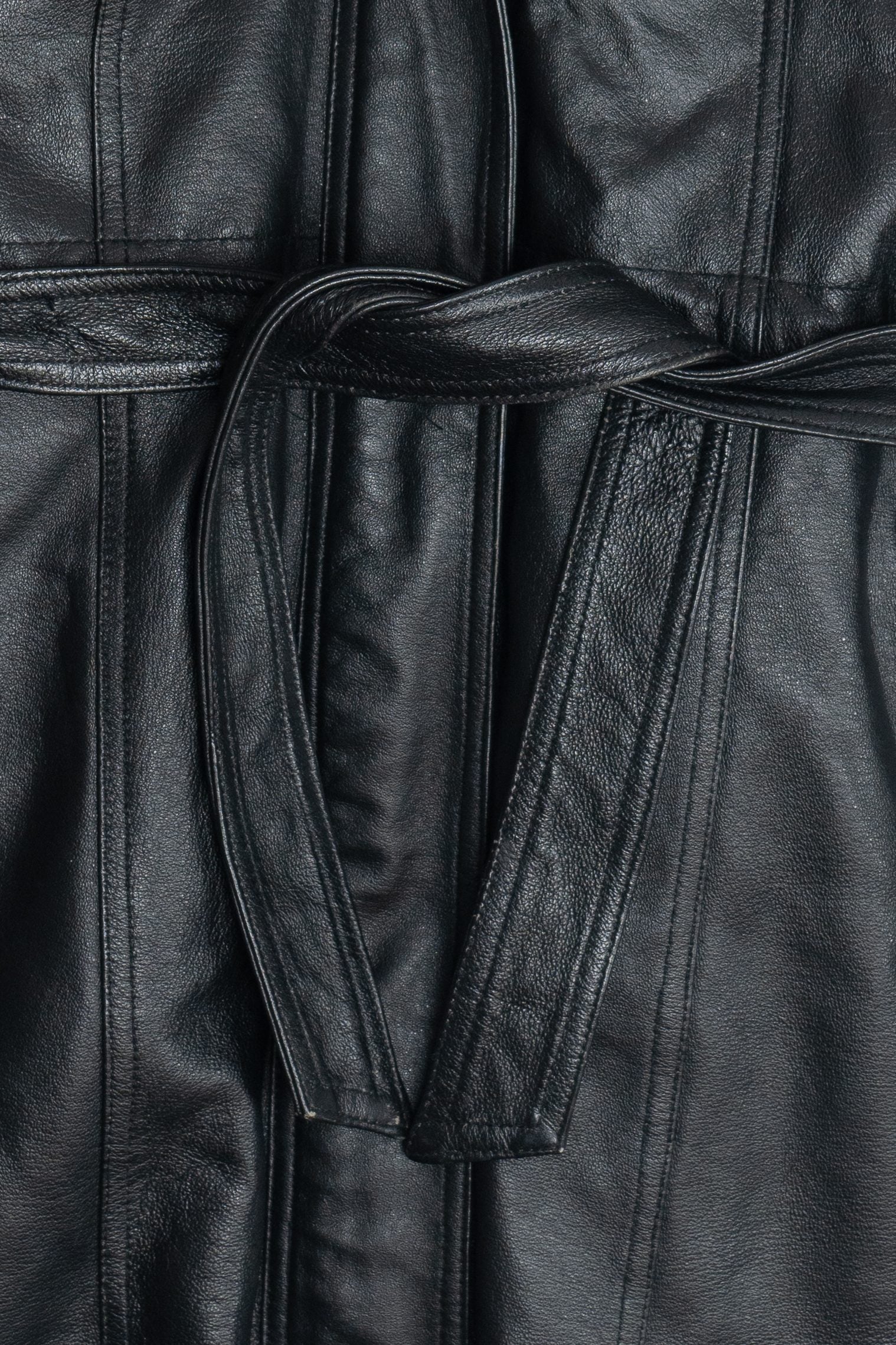 Gowin Hooded Leather Coat With Lining (2010s)