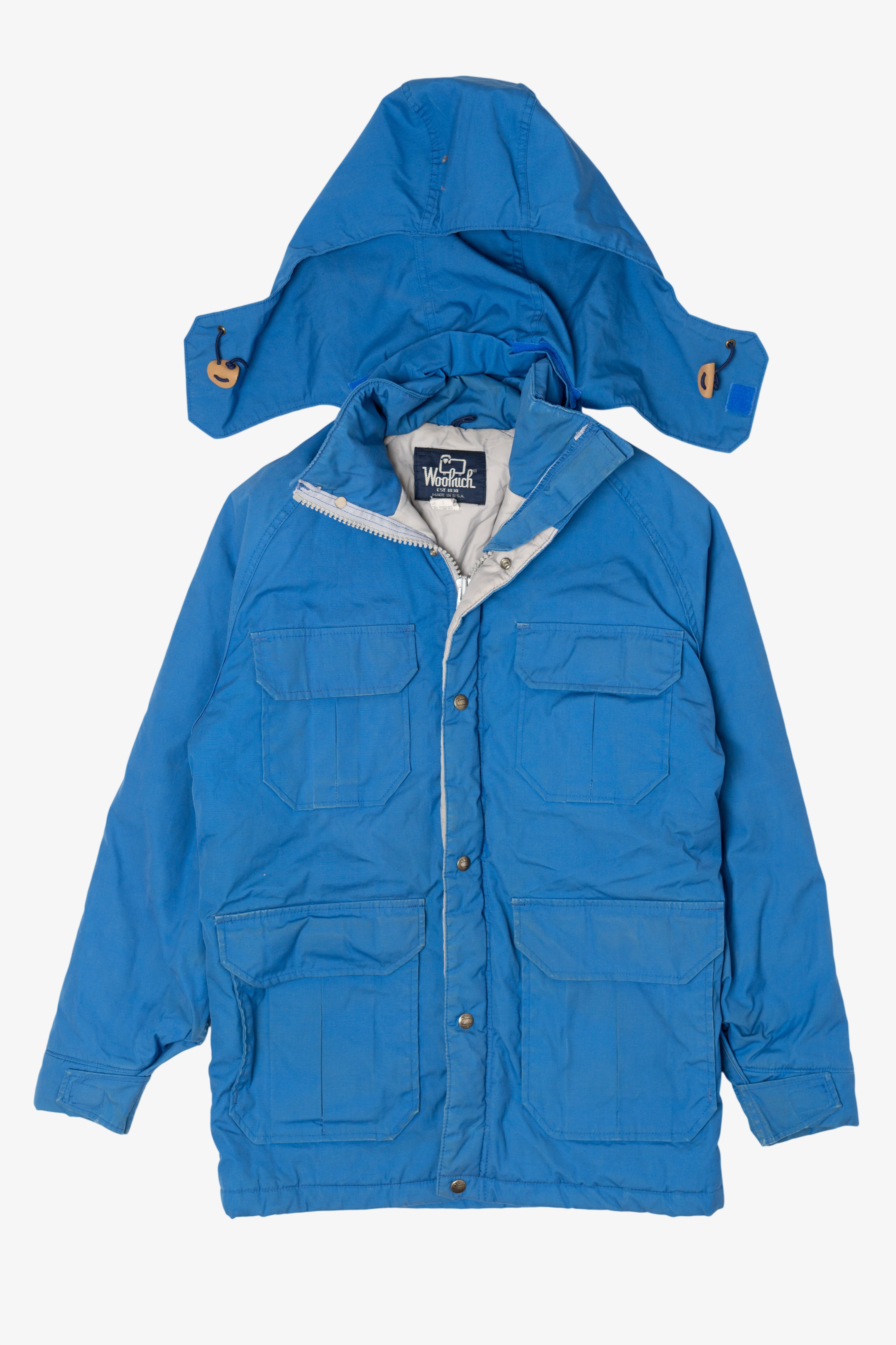 Vintage Blue Woolrich Removeable Hood Winter Coat (1990s) – Ragstock