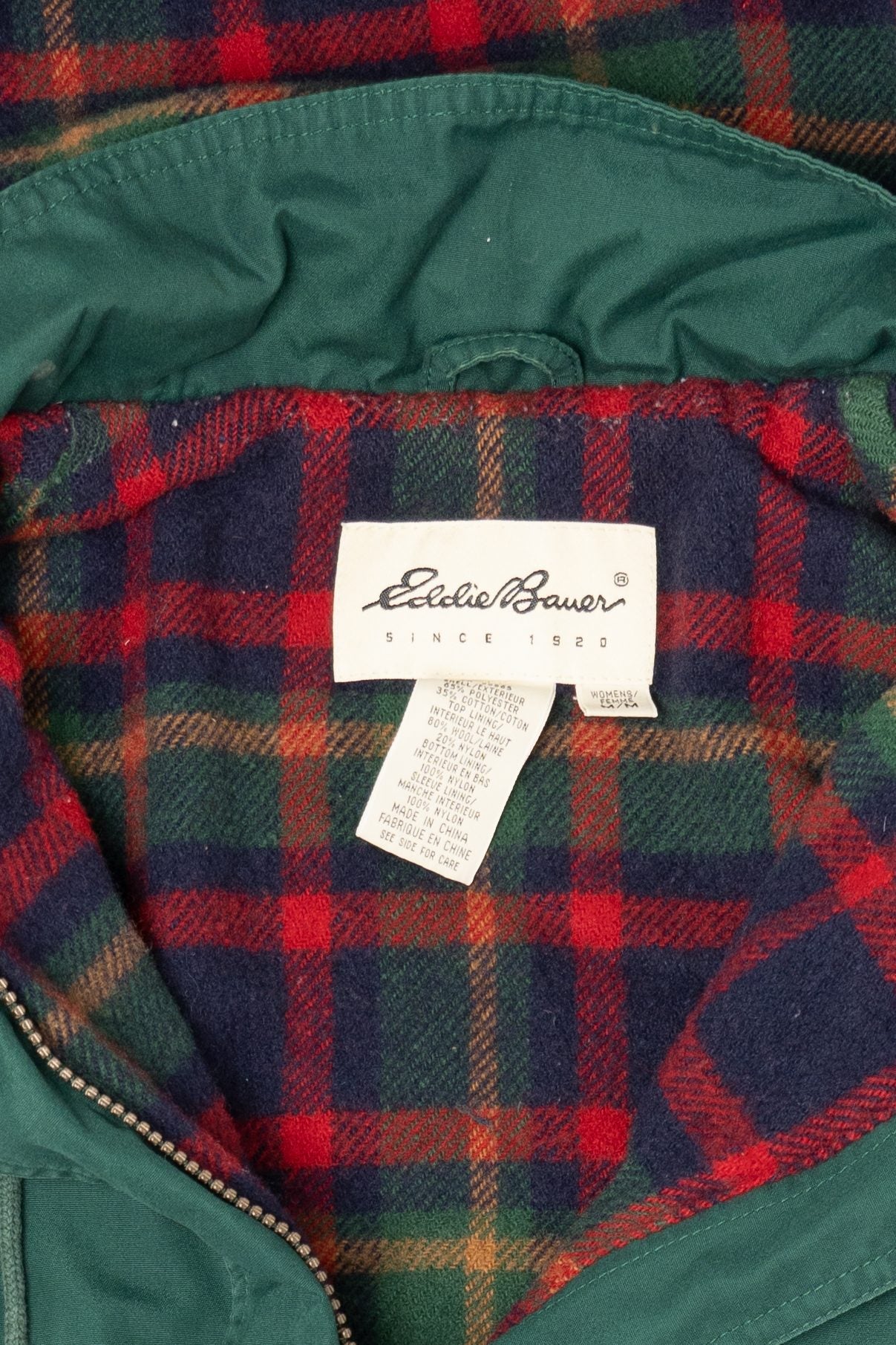 Vintage Green Eddie Bauer Blanket Lined Coat (1990s)