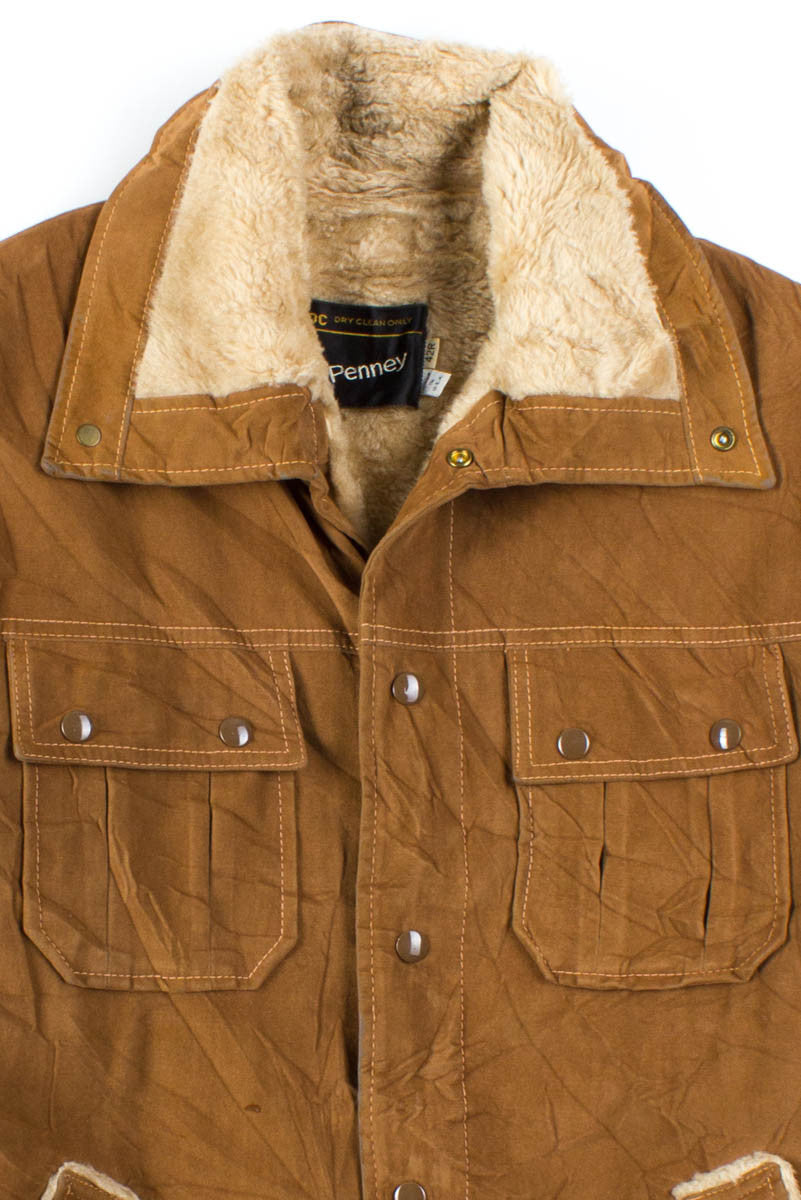 Brown Velvet Sherpa Lined Coat