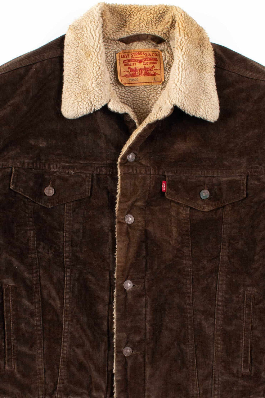 Brown Levi's Corduroy Sherpa Jacket