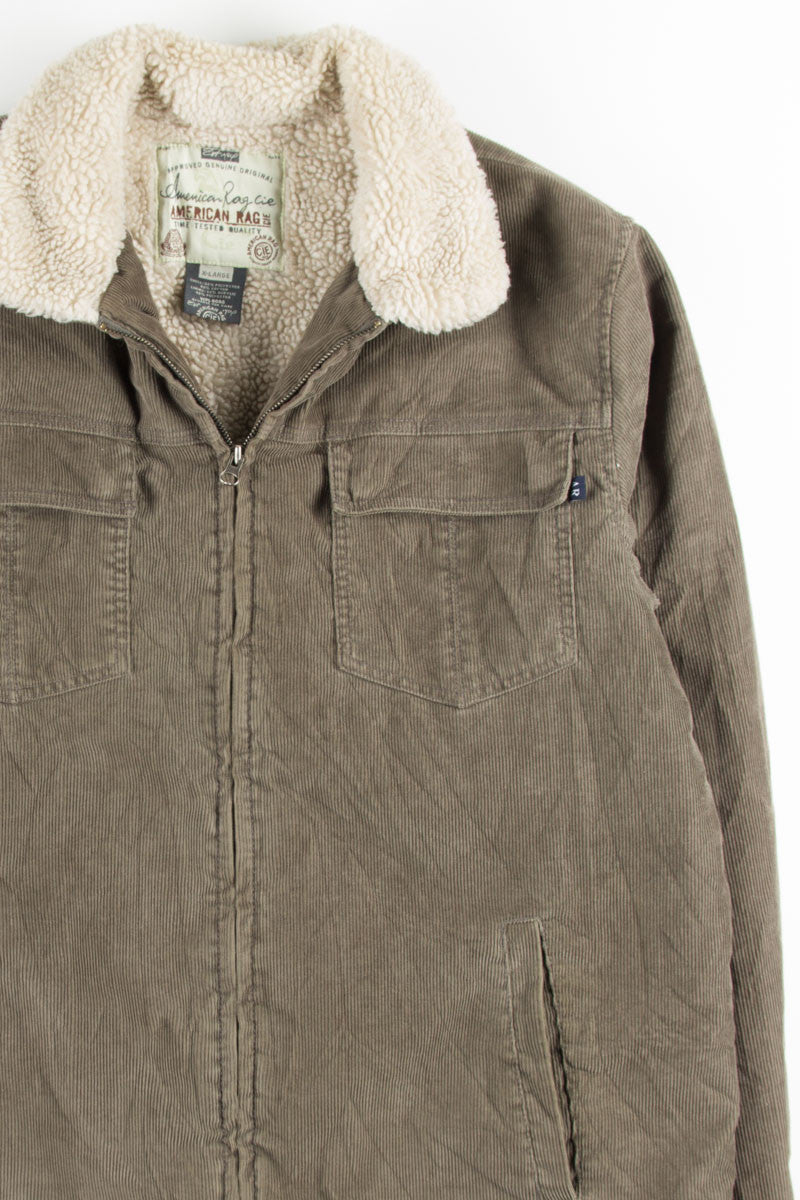 Brown Sherpa Lined Corduroy Coat 1