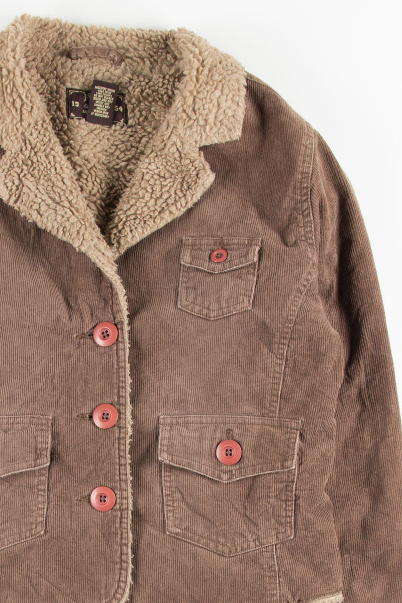 Brown Sherpa Lined Corduroy Jacket 1