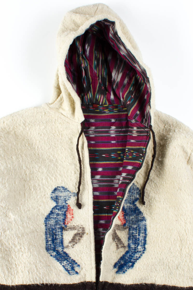 White Embroidered Wool Coat