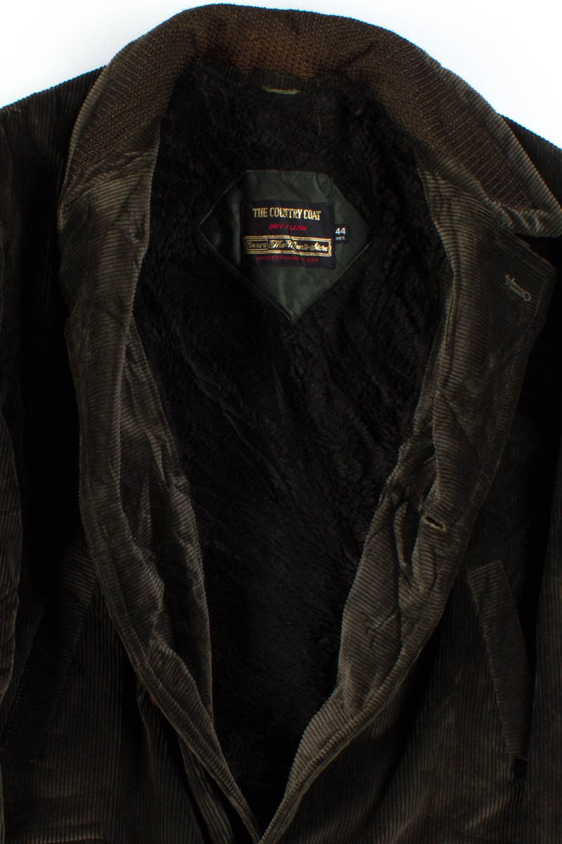 Dark Brown Corduroy Winter Coat
